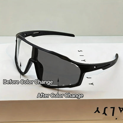 New Arrival: Uv-Protective Sunglasses for Hiking & Cycling — Windproof, Changes Color in Response to UV Intensity; the Stronger the UV Light, the Deeper the Color Change.Sand-Resistant Sports Eyewear with Versatile, Stylish Photochromic Lenses